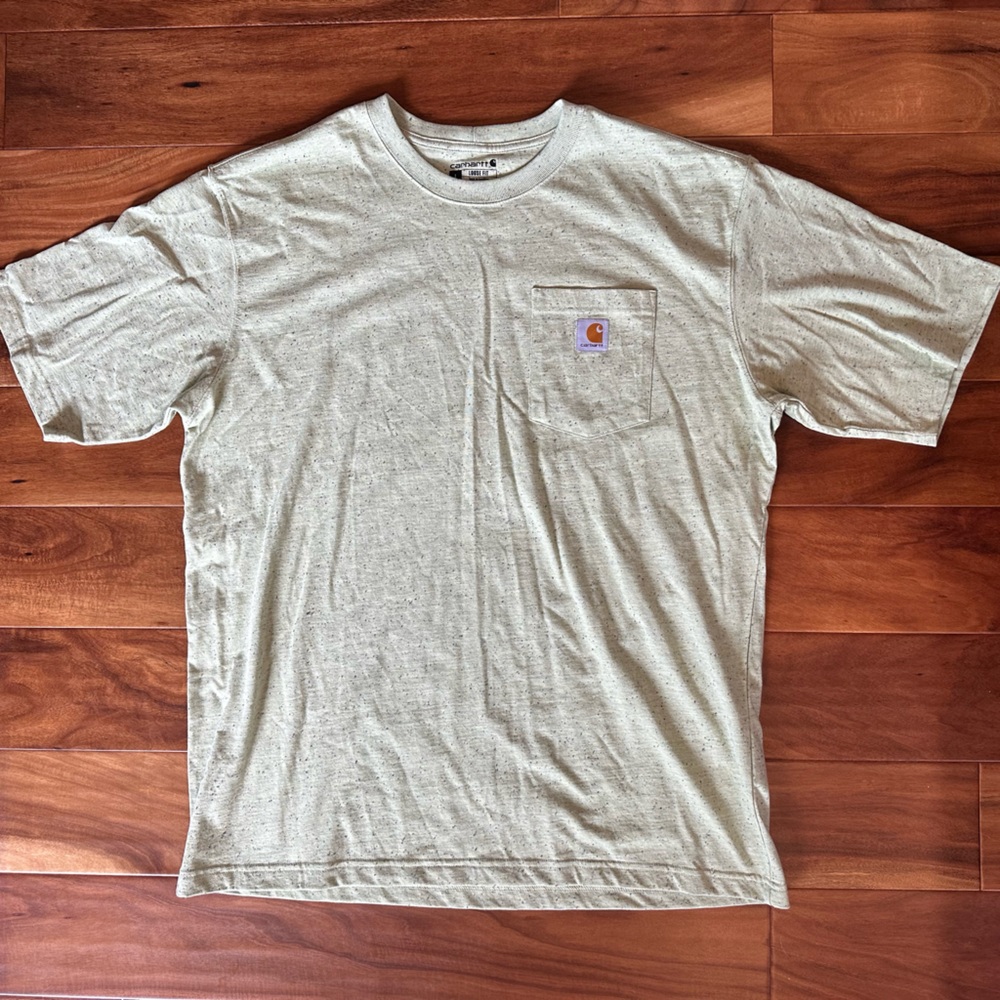 Carhartt Lime Workwear Pocket T-Shirt Loose Fit K87 size Large - Picture 3 of 4